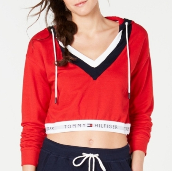 2 for $20 Tommy Hilfiger Hooded Crop Top - Picture 1 of 8